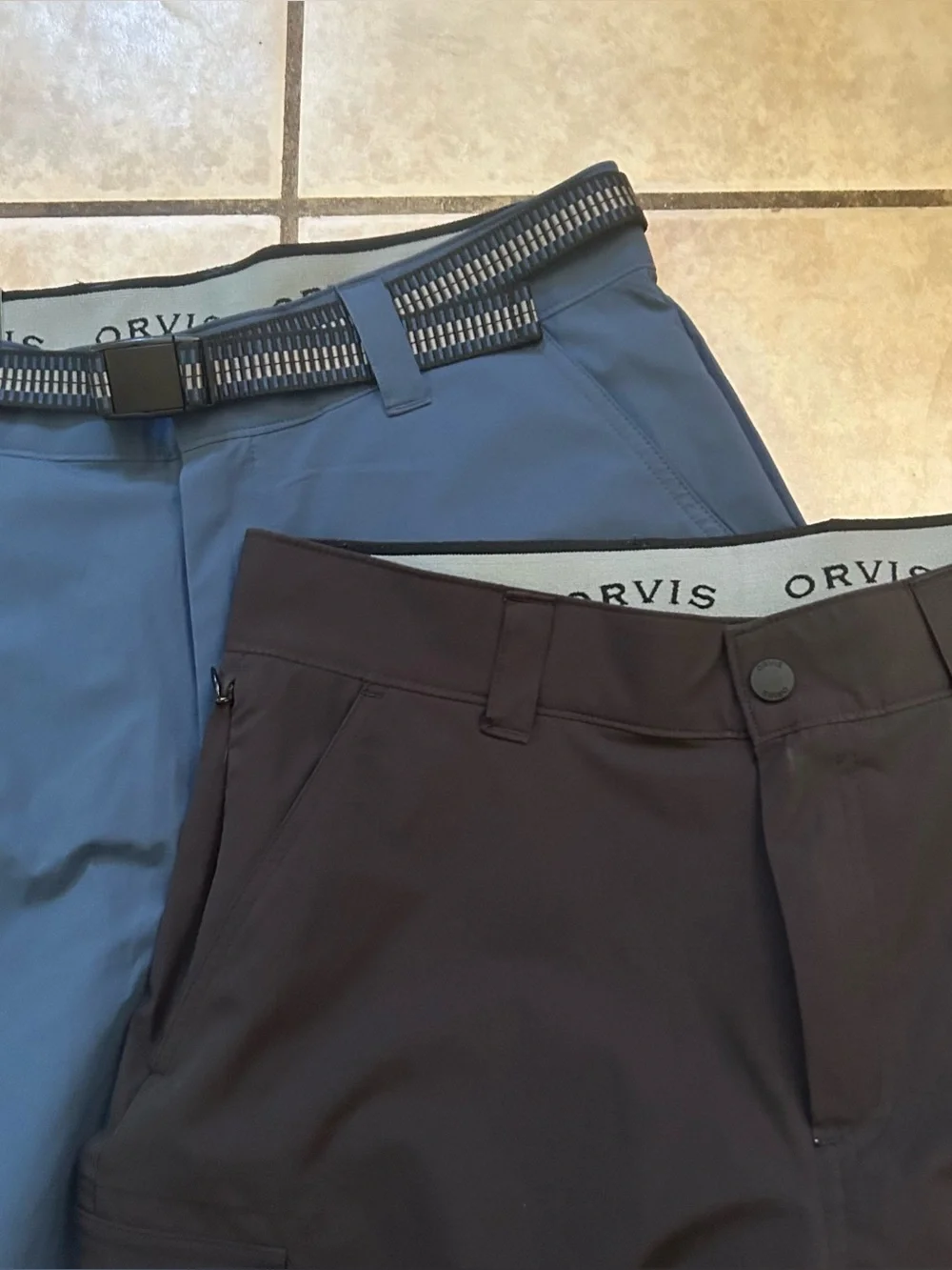 Orvis Tech cargo shorts belted blue black mens size‎ 32 bundle